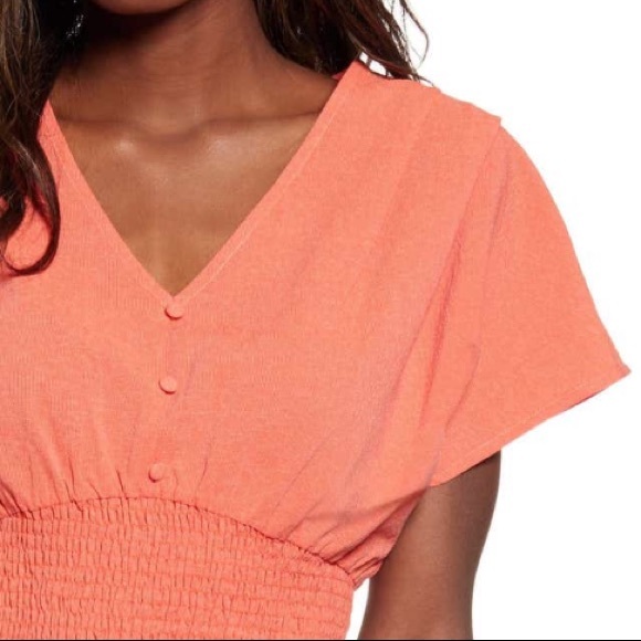 Nordstrom Tops - NWT Moon River Smocked Waist Grapefruit
